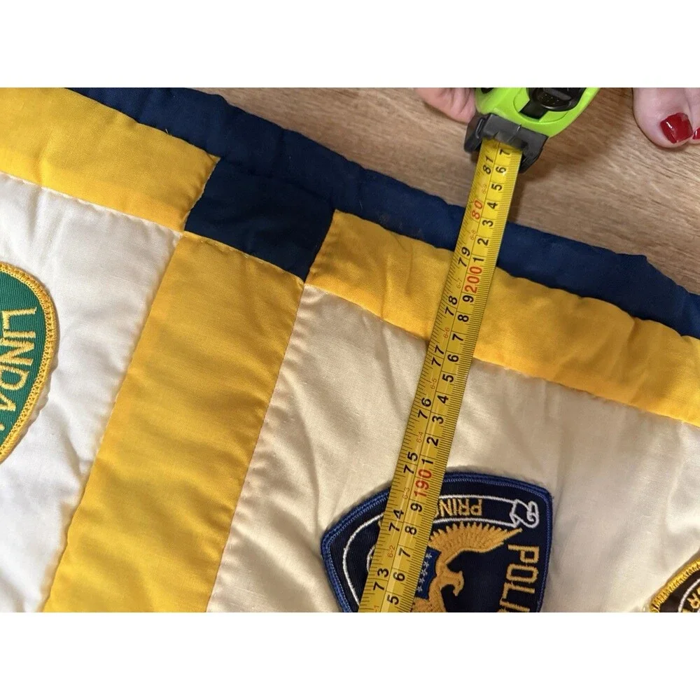 🚔 Vintage Police Patch Quilt — 120 Patches — 80” × 94”